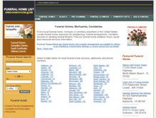 Tablet Screenshot of funeralhomelist.com